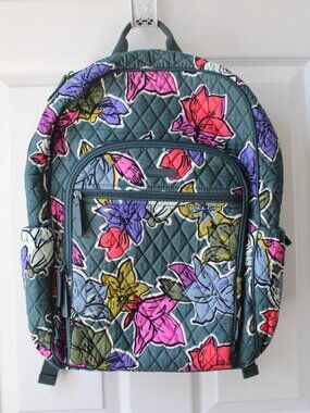 Vera Bradley Lighten Up Grand Backpack OS Dragon Fruit Floral Laptop Bag NWT Vera Bradley Lighten Up Grand Backpack in dragon fruit  main image 4